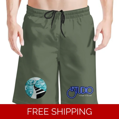 Le Studio TOS Custom 3D Men's Beach Shorts Piano Window